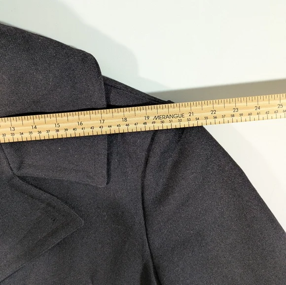 Vintage Michel Beaudouin Double-Breasted Navy Pea Coat Size 48 RARE - Picture 9 of 16